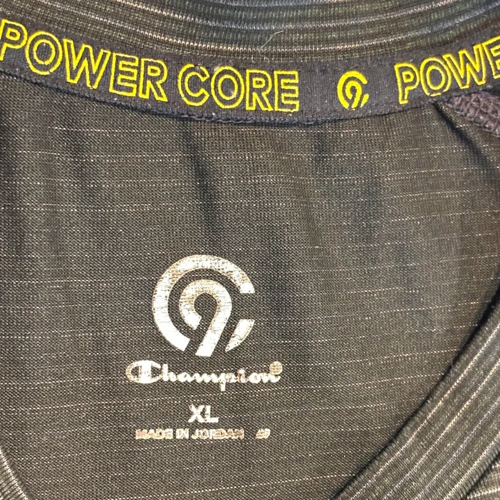 Champion C9 Power Core Mens XL Black Striped Performance T-Shirt 041-02-7117 - Picture 3 of 8
